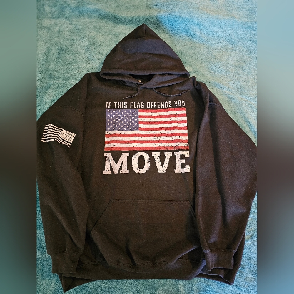 Flag Hoodie, 4th of July Black  Hoodie, American Pride Apparel